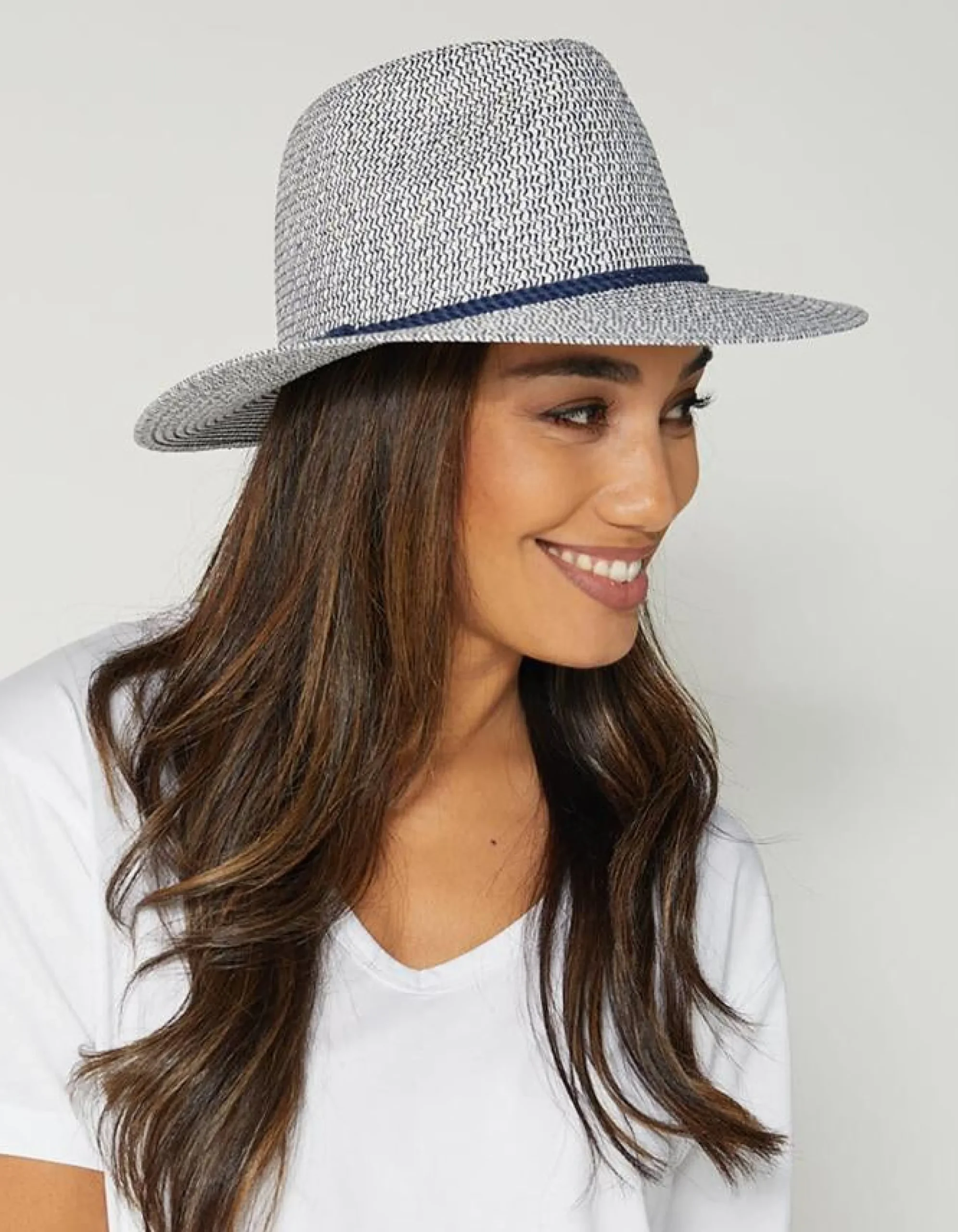 Fedora Hat - Navy Weave