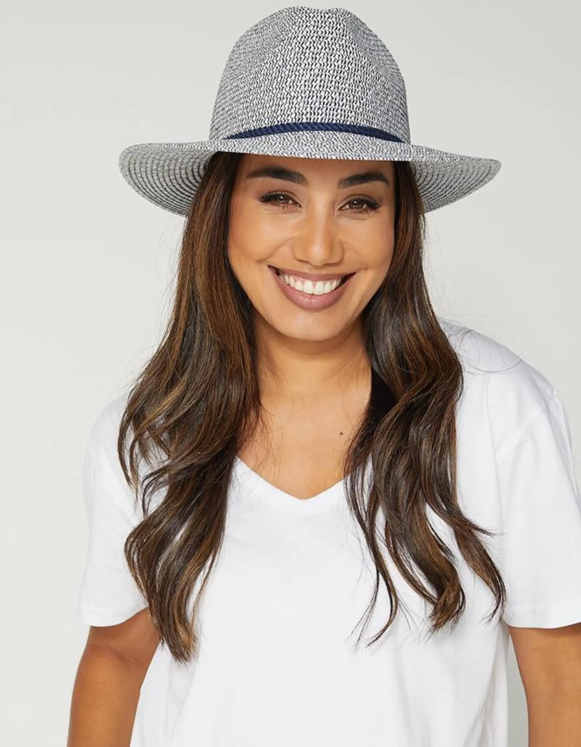 Fedora Hat - Navy Weave