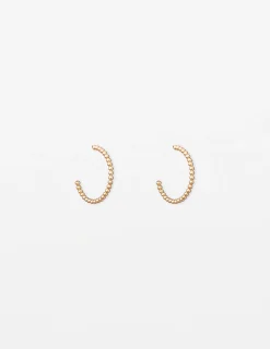 Gold Bead Hoop Earrings