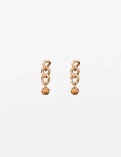 Gold Chain Natural Stone Earrings