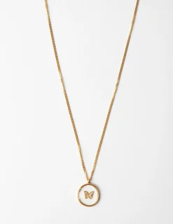 Gold Jewelled Butterfly Necklace