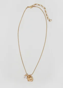 Gold Nugget + Crystal Necklace