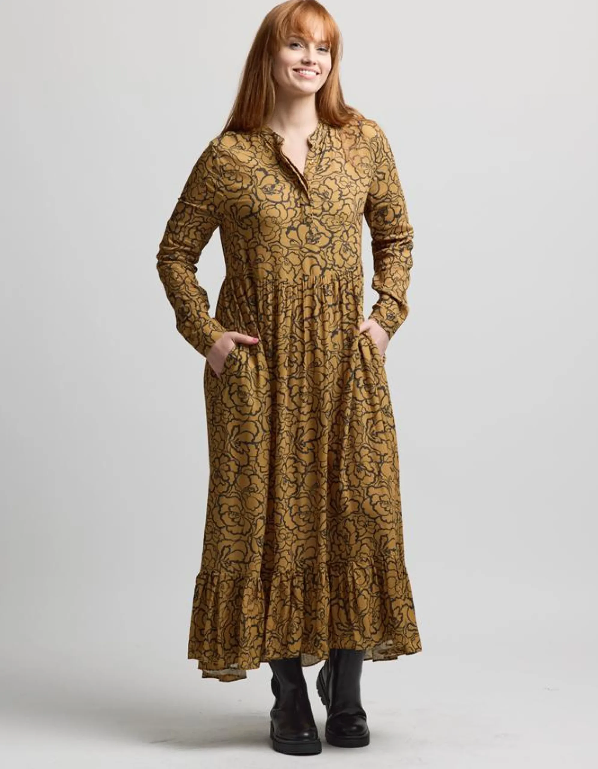 Greenwich Dress - Bronze Peony