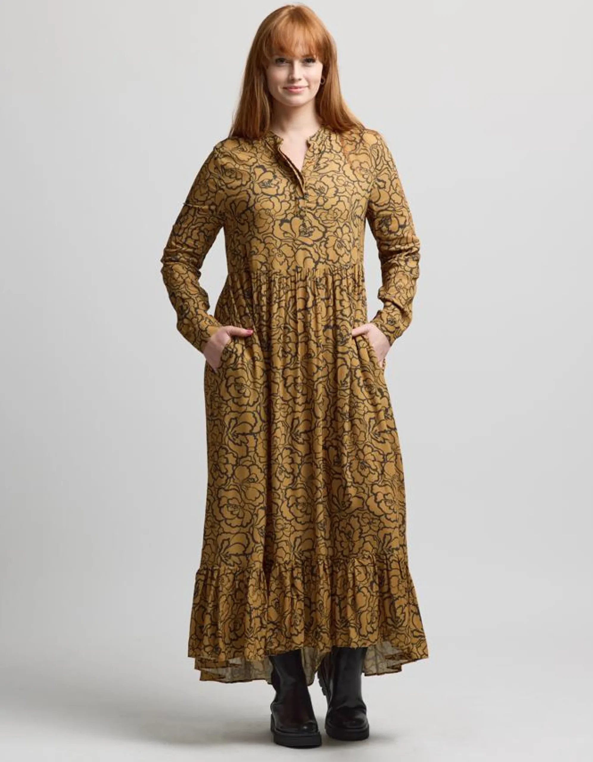 Greenwich Dress - Bronze Peony