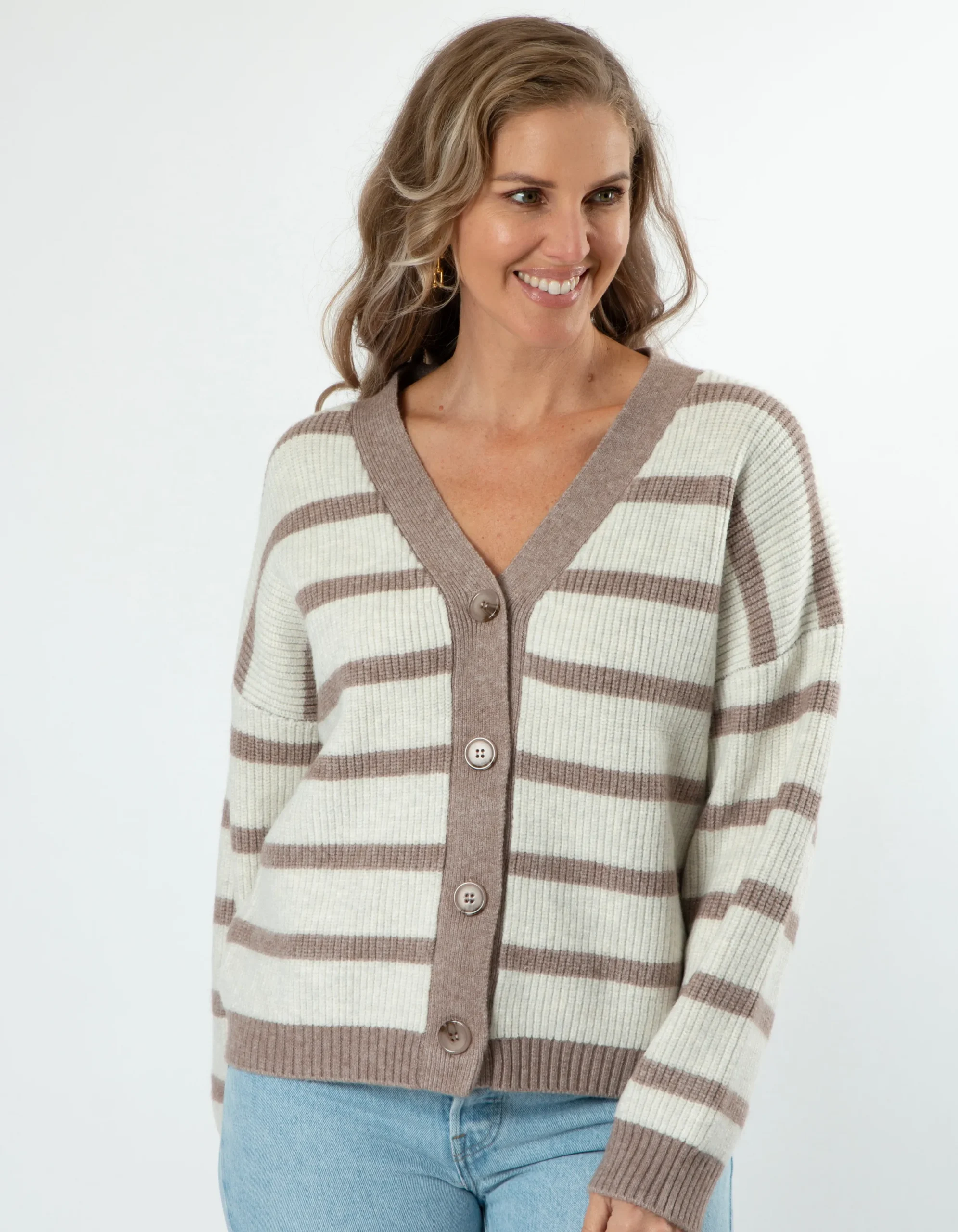 Greyson Cardigan - Oat Stripe