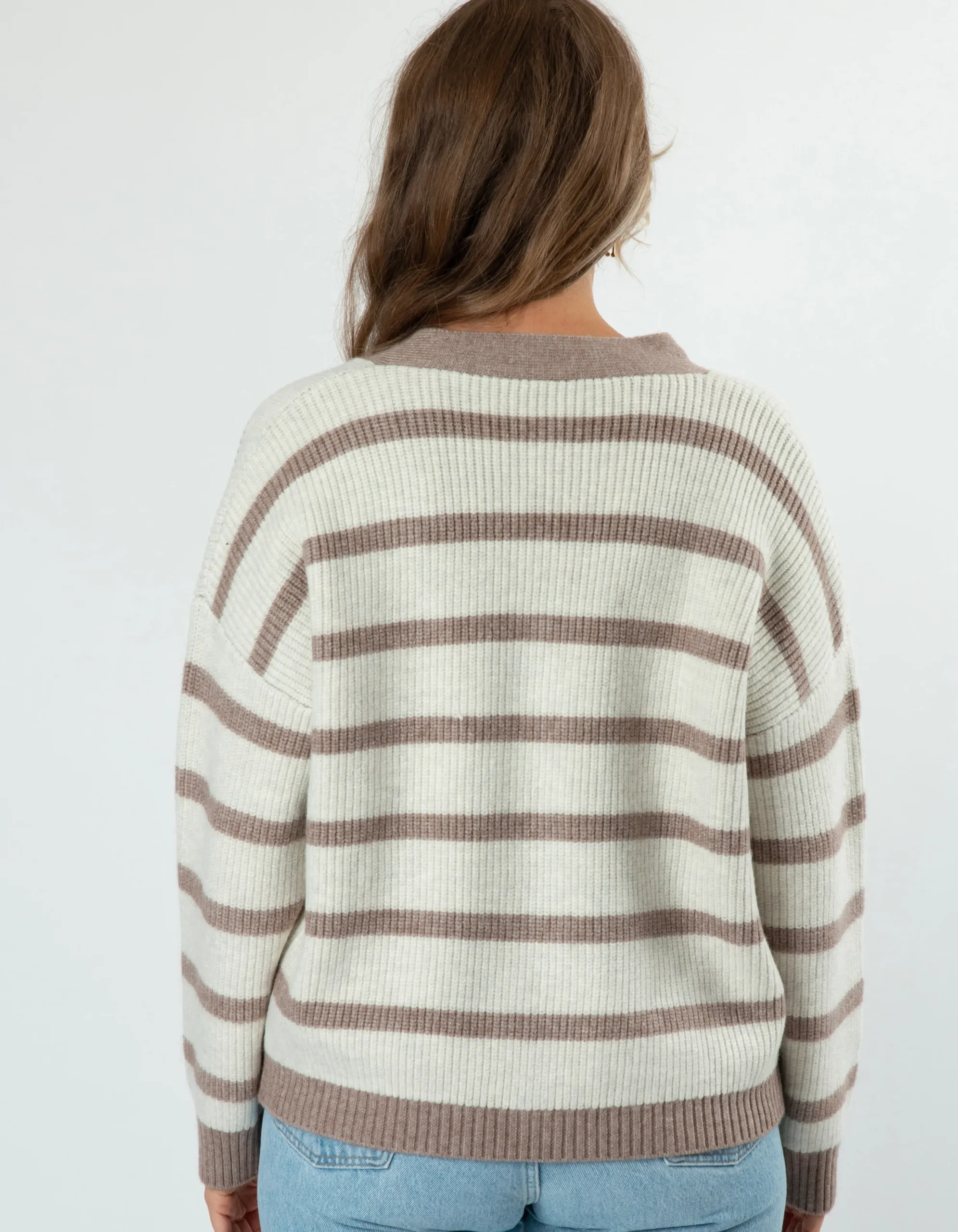Greyson Cardigan - Oat Stripe