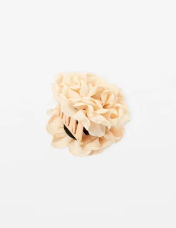 Hair Claw Fabric Rose - Cream
