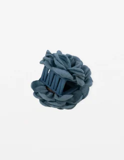Hair Claw Fabric Rose - Denim