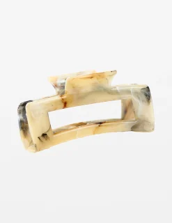 Hair Claw Marble - Black and Cream