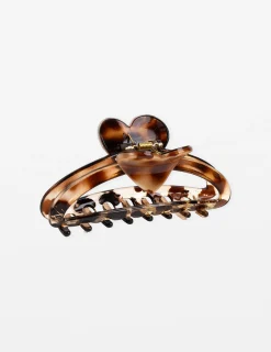 Hair Claw Oval Heart - Tort