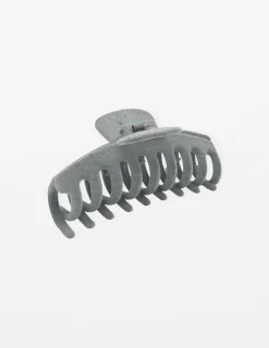 Hair Grip Round Velvet - Grey