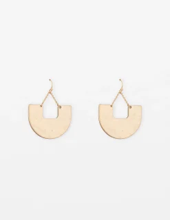 Half Moon Brushed Gold Earrings