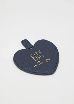 Heart Compact Mirror - Navy