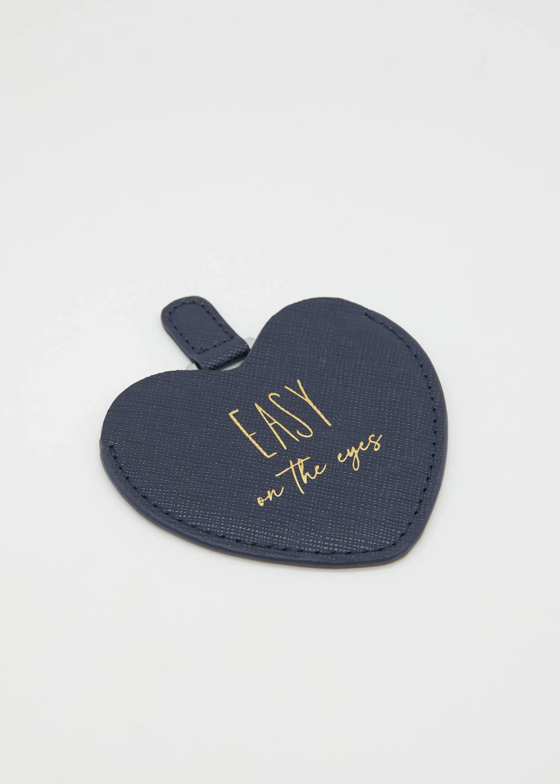 Heart Compact Mirror - Navy