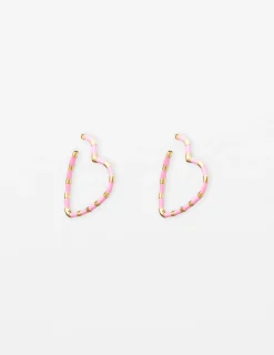 Heart Earrings - Pink & Gold