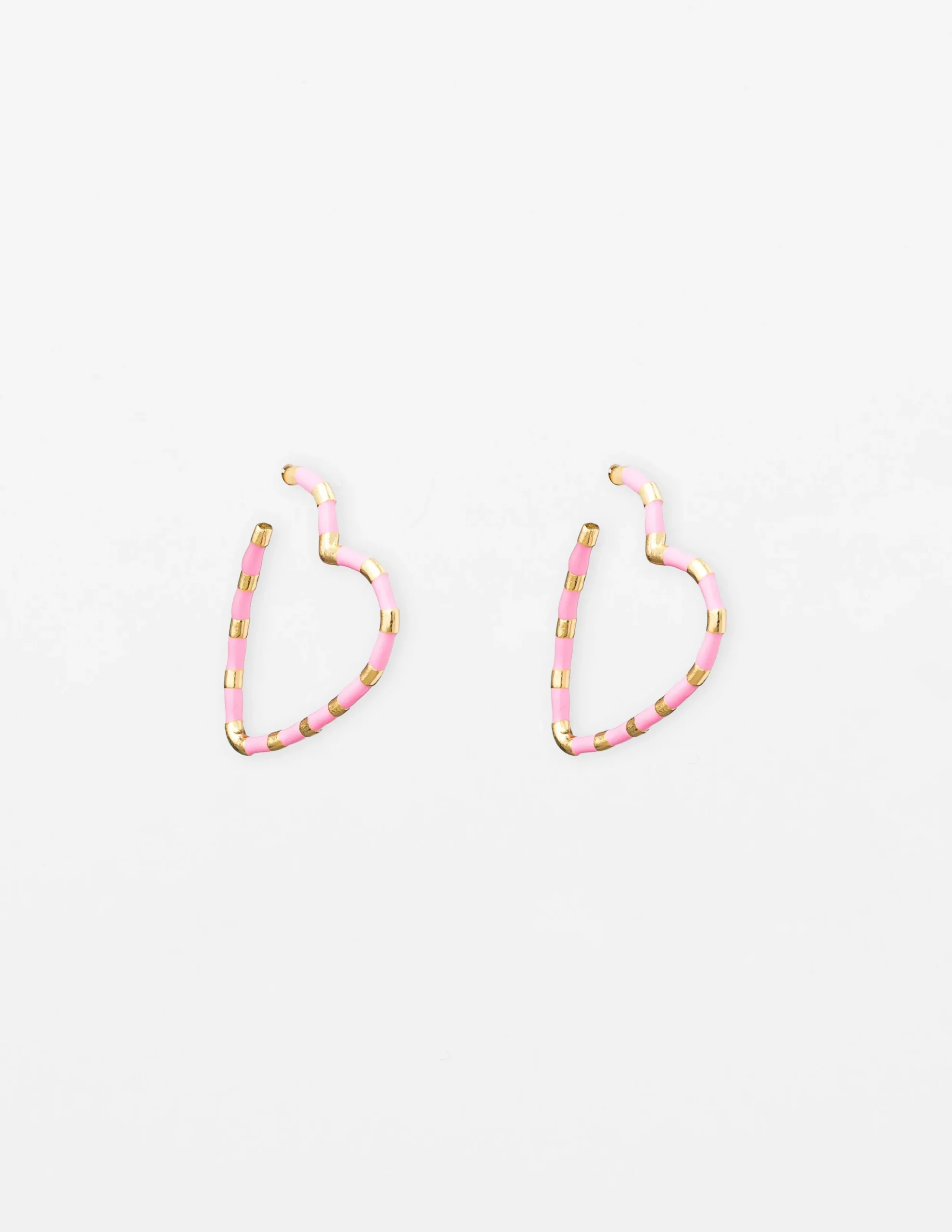 Heart Earrings - Pink & Gold