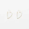 Heart Earrings - White & Gold