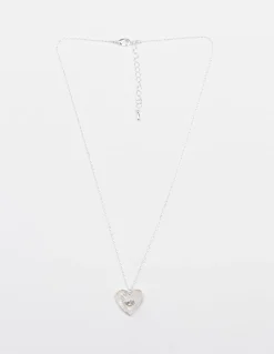 Heart with Crystal Eye Necklace