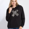 Hoodie - Black Leopard Cross