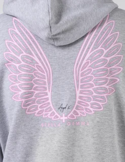 Hoodie - Light Grey Angel wings