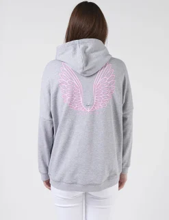 Hoodie - Light Grey Angel wings