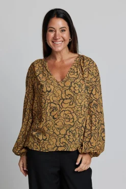 Hudson Blouse - Bronze Peony