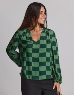 Hudson Blouse - Foliage Check