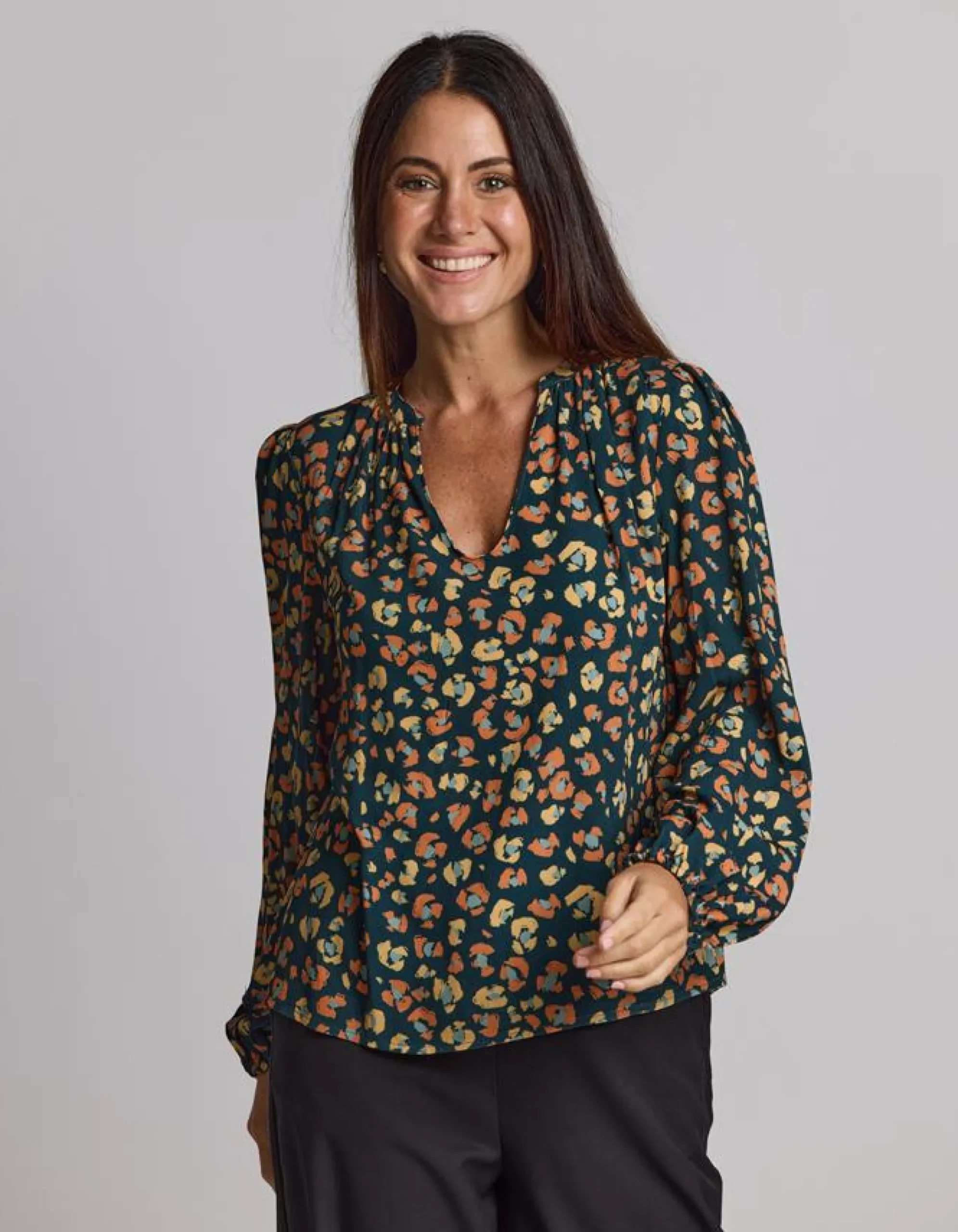 Hudson Blouse - Winter Leopard