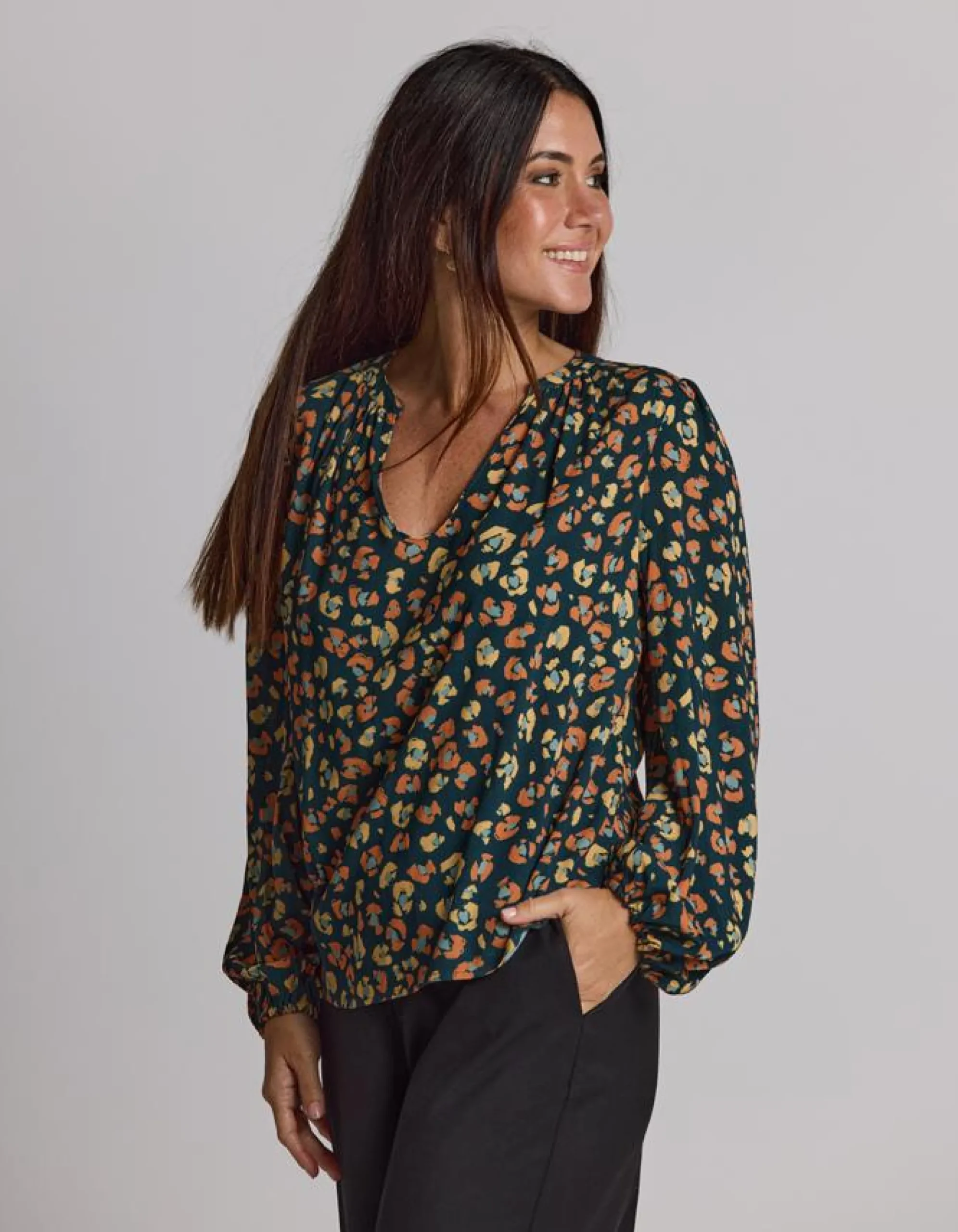 Hudson Blouse - Winter Leopard