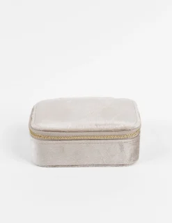 Jewel Box - Beige Velvet Rectangle