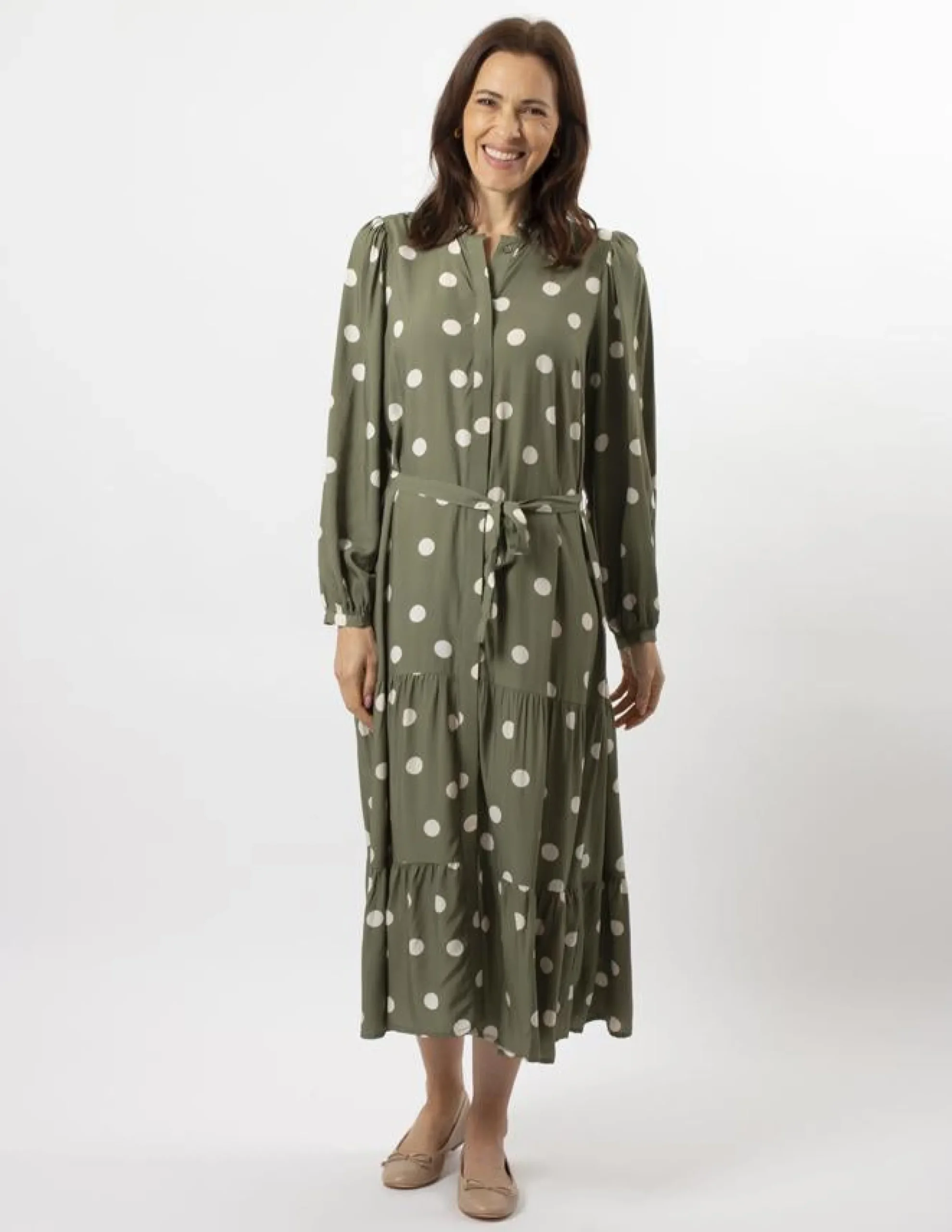 Joli Dress - Olive Spot