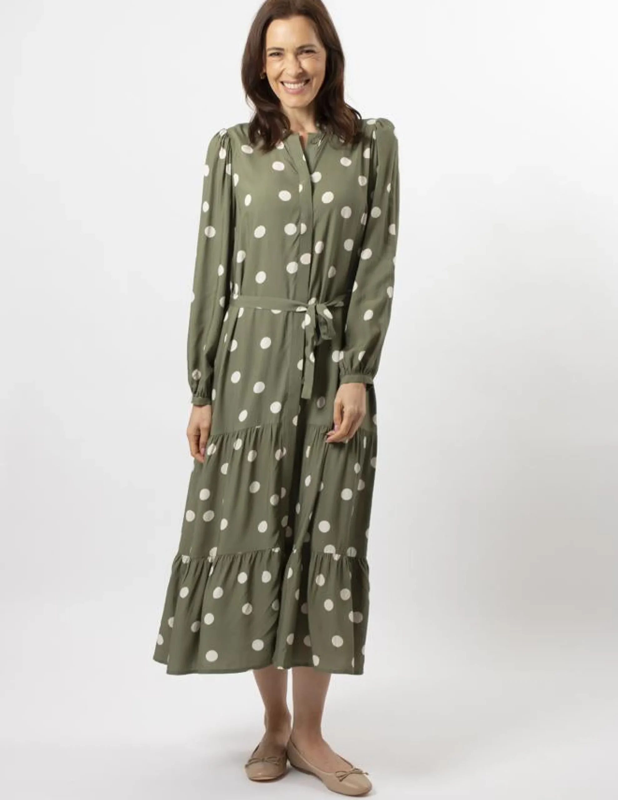 Joli Dress - Olive Spot