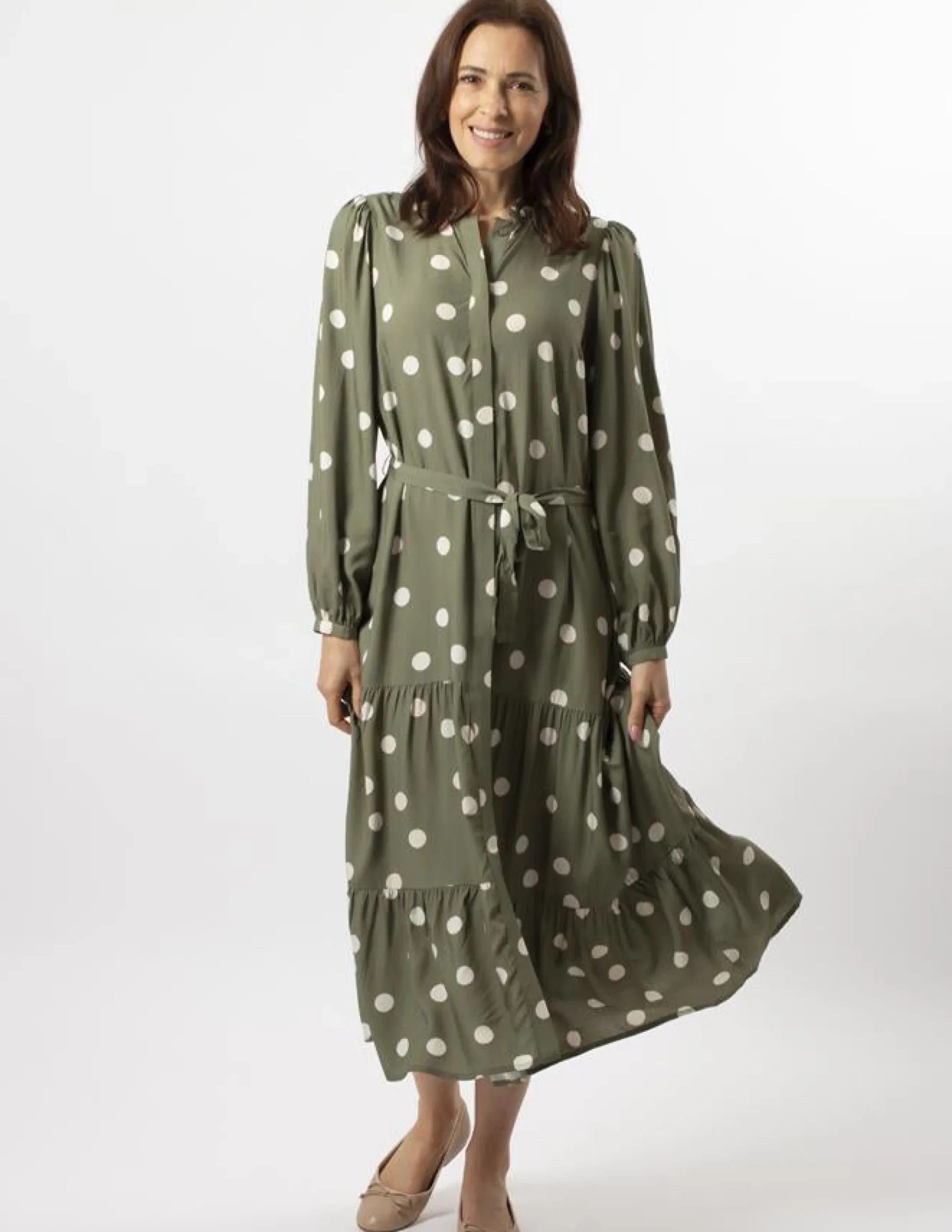 Joli Dress - Olive Spot