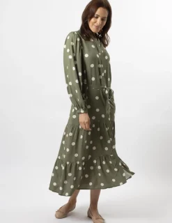 Joli Dress - Olive Spot