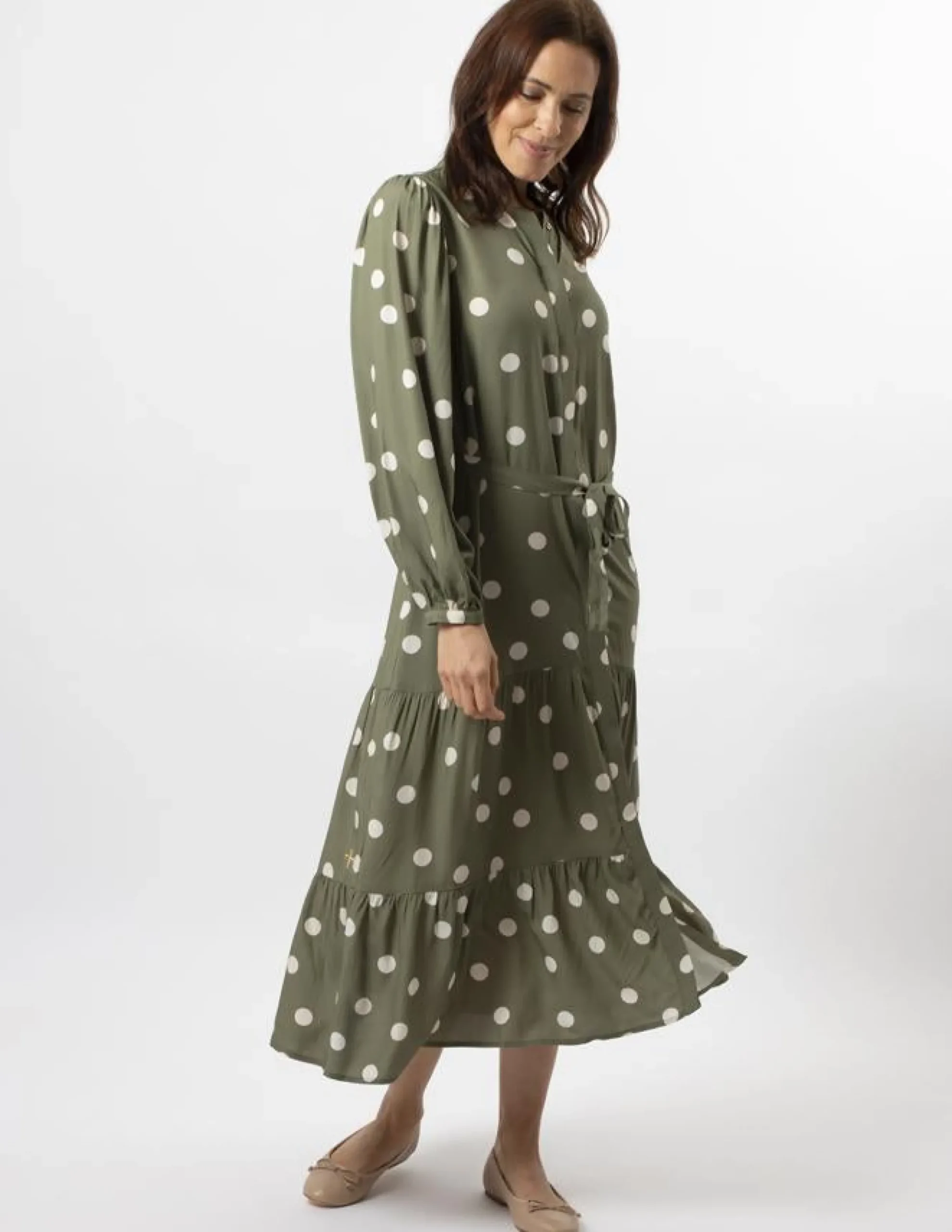 Joli Dress - Olive Spot