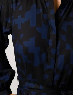 Josephine Dress - Blue Blocks