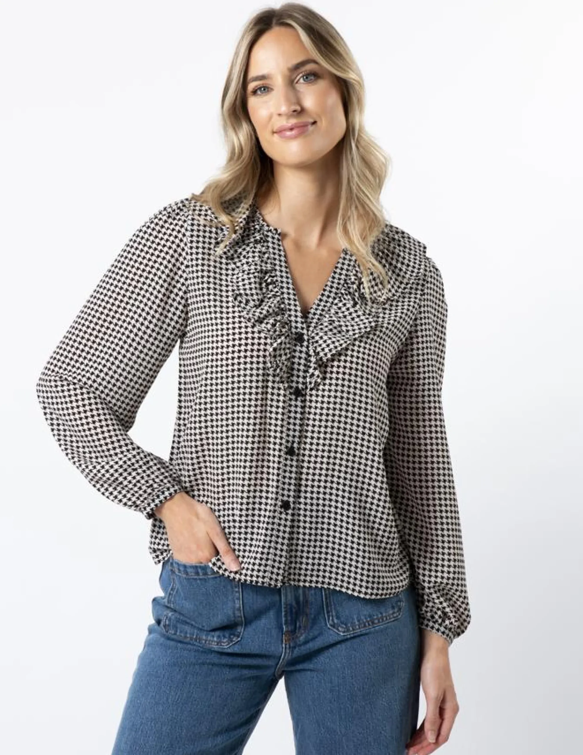 Keaton Blouse - Houndstooth
