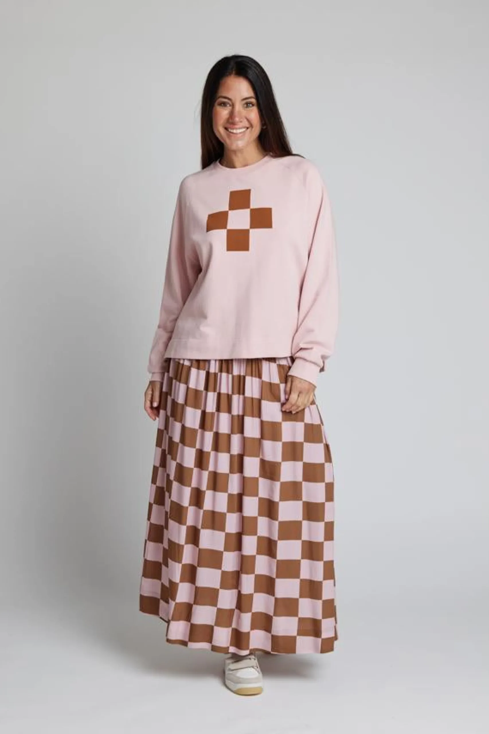 Lenox Skirt - Blush Check