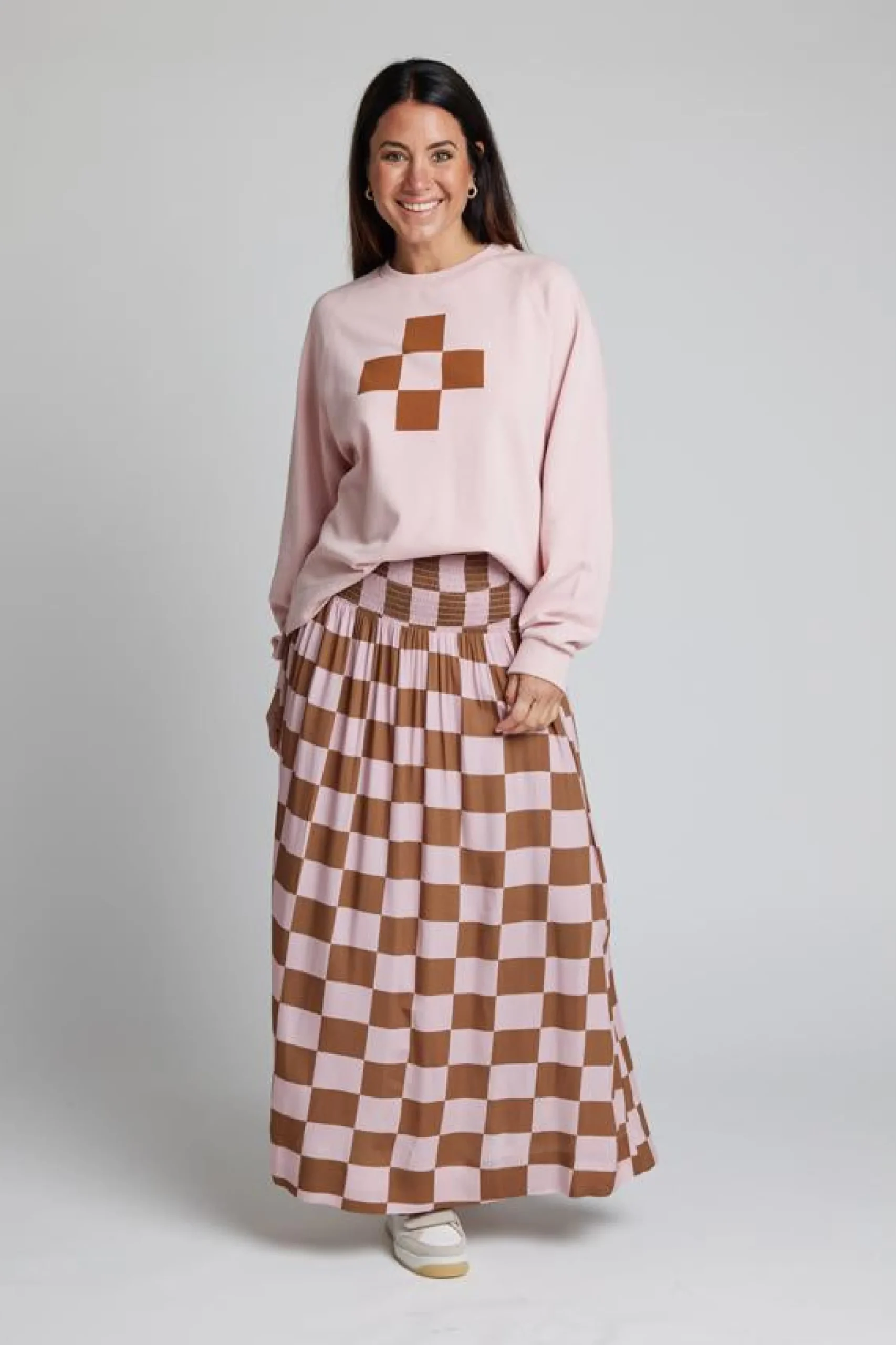Lenox Skirt - Blush Check