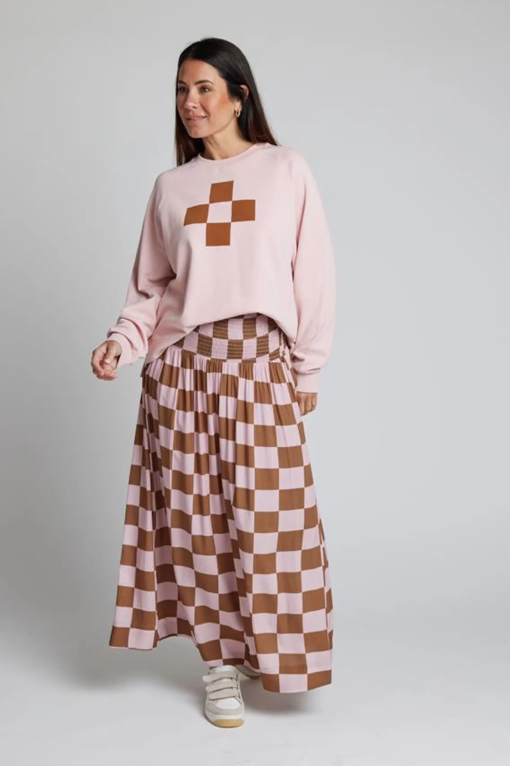 Lenox Skirt - Blush Check