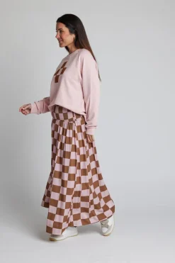 Lenox Skirt - Blush Check