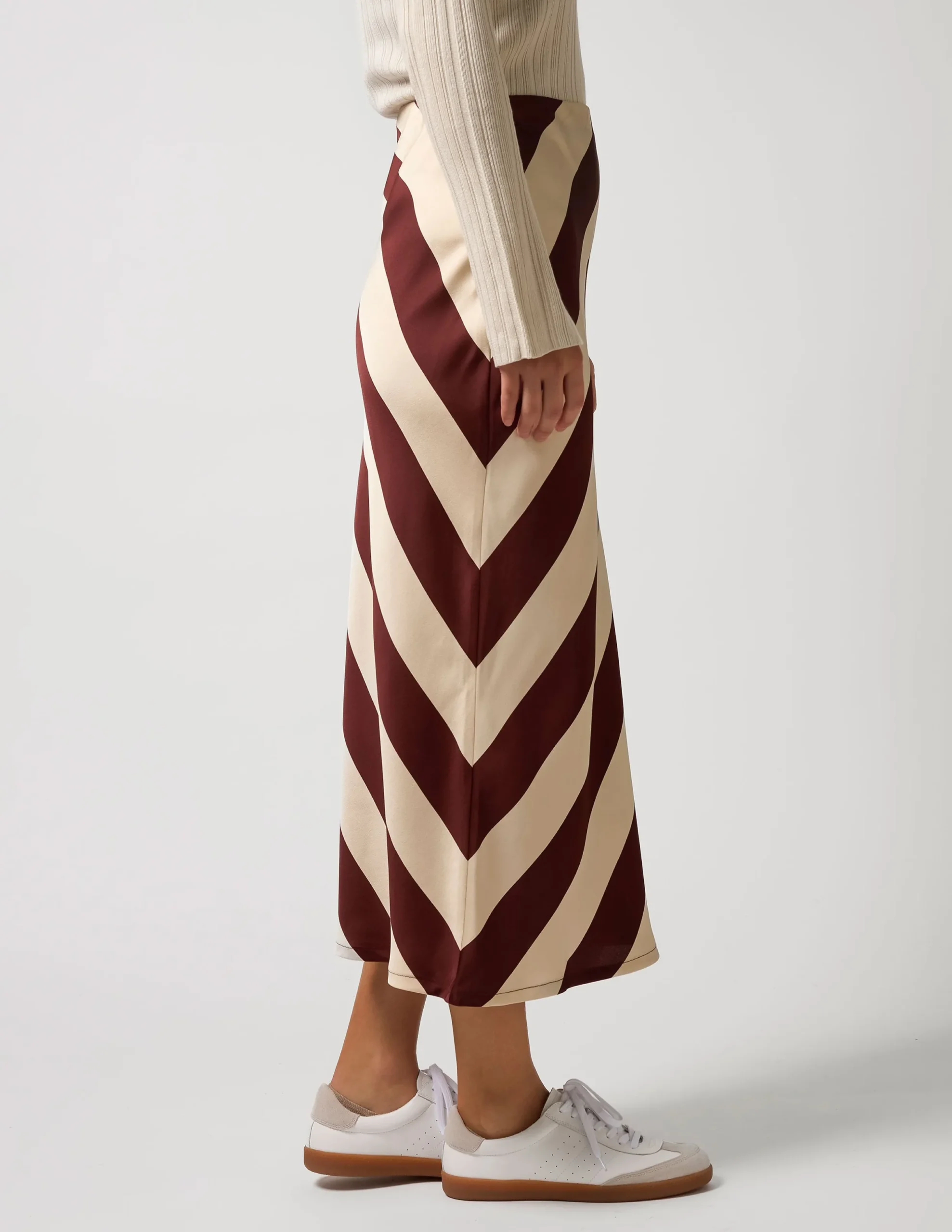 Liv Skirt - Merlot Stripe