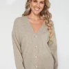 Logo Cardigan - Linen