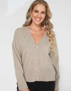 Logo Cardigan - Linen