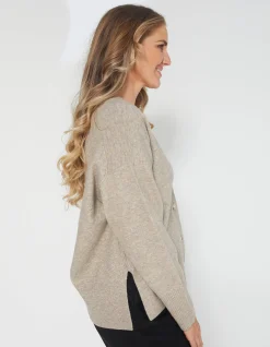 Logo Cardigan - Linen