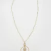 Long White Wooden Bead Necklace