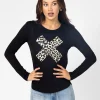 LS Tee - Black Leopard Cross