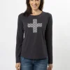 LS Tee - Charcoal Chain Cross