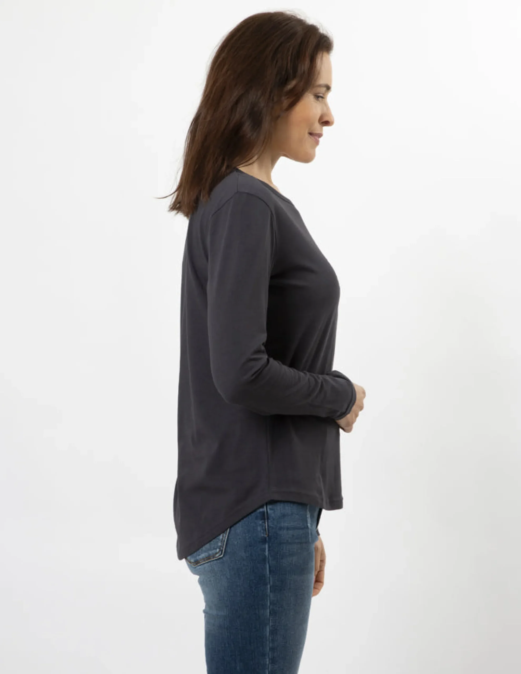 LS Tee - Charcoal Chain Cross