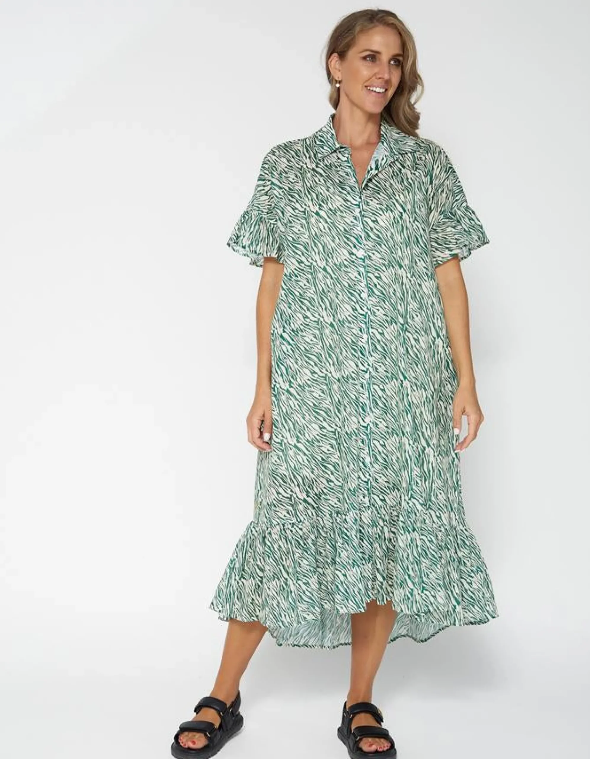 Magnolia Dress - Grassy Zebra